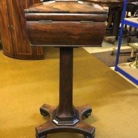 Antique Rosewood Teapoy / Work Box Circa Mid 19th C