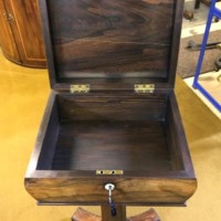 Antique Rosewood Teapoy / Work Box Circa Mid 19th C