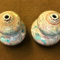 Pair of Chinese Double Gourd Vases