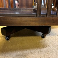 Mid Century Mahogany Inlaid Revolving Bookcase