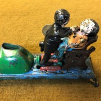 Vintage Cast Iron Penny Bank "Dentist Pulling Tooth"