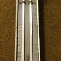 Rare Vintage Toleware Minimum / Maximum Temp Thermometer -20 to 140 Fahrenheit