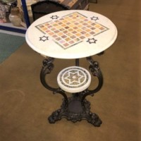 Cast Iron Marble Top Table