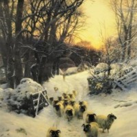 Framed Joseph Farquharson Print﻿ "The Sun Had Closed"