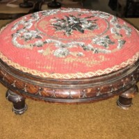 Victorian Mahogany Beadwork Footstool