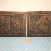 Pair of Flemish Oak Carved Relief Panels