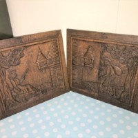 Pair of Flemish Oak Carved Relief Panels