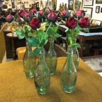 Vintage Set of 5 Schweppes Clear Glass Bottles Embossed with Royal Crest and By Appointment