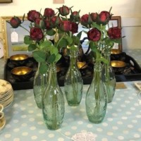 Vintage Set of 5 Schweppes Clear Glass Bottles Embossed with Royal Crest and By Appointment