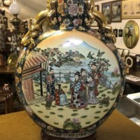 Vintage Large Japanese Moon Vase / Pilgrim Bottle