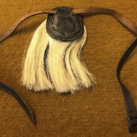 Antique Child's Military Horse Hair Sporran complete with Leather Belt and Silver Plated Thistle Mount