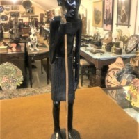 African Ebonised Wood Tribal Figure