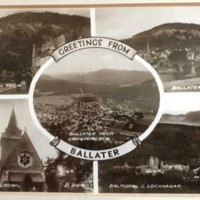 Framed Set of 3 Early Ballater Postcards "Greetings From Ballater"