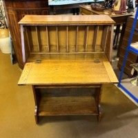 Arts & Crafts Solid Oak Bureau Writing Desk