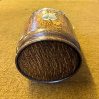 Vintage Wooden Biscuit Barrel / Ice Bucket with Ceramic Liner
