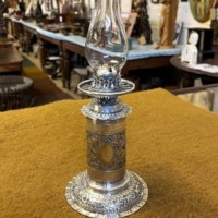 Arts & Crafts Period Silver Plated Oil Lamp by Hukin & Heath B/ham & London
