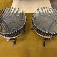 Vintage Pair of Thai Lobster Pot Tables with Glass Tops