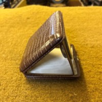 Vintage 8 Days Travel Clock in Faux Crocodile Skin Case Made by L Sandoz Vuille Switzerland