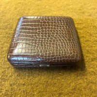 Vintage 8 Days Travel Clock in Faux Crocodile Skin Case Made by L Sandoz Vuille Switzerland