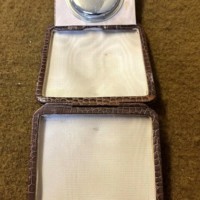 Vintage 8 Days Travel Clock in Faux Crocodile Skin Case Made by L Sandoz Vuille Switzerland