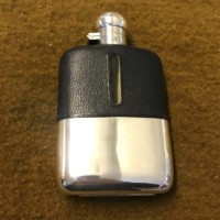 Vintage Silver Plated and Leather Whisky Flask by J Dixon & Sons