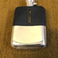 Vintage Silver Plated and Leather Whisky Flask by J Dixon & Sons