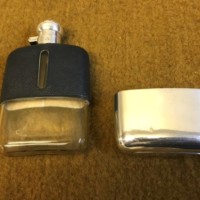 Vintage Silver Plated and Leather Whisky Flask by J Dixon & Sons