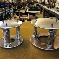 Pair of Round Silver Plated Cake Tier Separators Andrew Collie Ltd Grocers Aberdeen, Cults, Ballater & Braemar