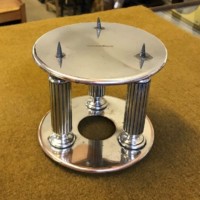 Pair of Round Silver Plated Cake Tier Separators Andrew Collie Ltd Grocers Aberdeen, Cults, Ballater & Braemar