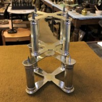 Pair of Cross Shaped Silver Plated Cake Tier Separators Andrew Collie Ltd Grocers Aberdeen, Cults, Ballater & Braemar
