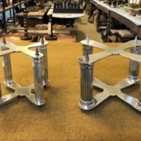 Pair of Cross Shaped Silver Plated Cake Tier Separators Andrew Collie Ltd Grocers Aberdeen, Cults, Ballater & Braemar