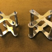 Pair of Cross Shaped Silver Plated Cake Tier Separators Andrew Collie Ltd Grocers Aberdeen, Cults, Ballater & Braemar