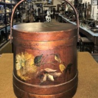 Vintage Barrel Shaped Wooden Sewing Box