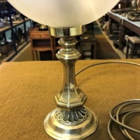 Brass Table Lamp Etched Glass Globe