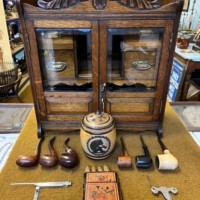 Antique Oak Smokers Cabinet