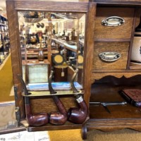 Antique Oak Smokers Cabinet