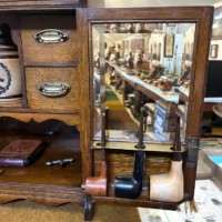 Antique Oak Smokers Cabinet