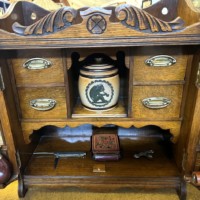 Antique Oak Smokers Cabinet