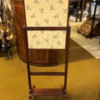 Antique Mahogany Adjustable Fire Screen