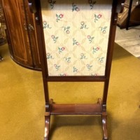 Antique Mahogany Adjustable Fire Screen