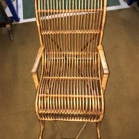 Vintage Bamboo & Rush Childs Rocking Chair