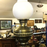 Victorian Floor Standing Telescopic Brass Oil Lamp