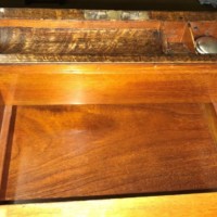 Antique Tiger Oak Writing Slope c/w Inkwell, Original Bramah Lock and Secret Drawers