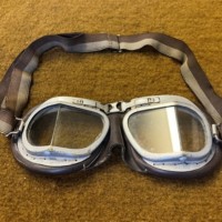 Vintage Stadium Motorcycle / Flying Goggles with Laminated Glasses