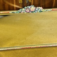 Art Deco "Barbola" Floral Design Rectangular Wall Hanging Mirror