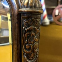 Antique Large Art Nouveau Carved Oak Wall Hanging Mirror