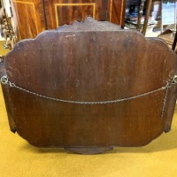 Antique Large Art Nouveau Carved Oak Wall Hanging Mirror