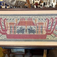 Vintage Indonesian Tampan Pasisir "Ship Cloths" Framed Tapestry