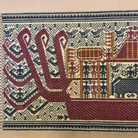 Vintage Indonesian Tampan Pasisir "Ship Cloths" Framed Tapestry