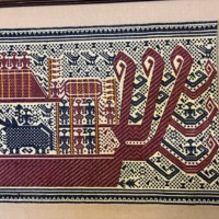 Vintage Indonesian Tampan Pasisir "Ship Cloths" Framed Tapestry